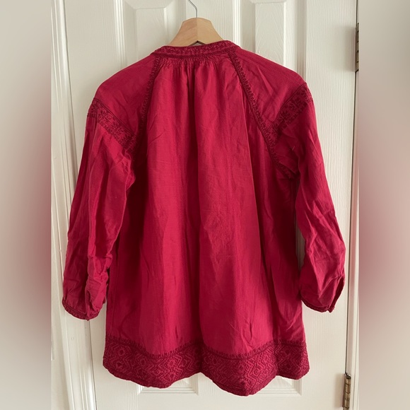 Madewell Red Embroidered Tunic Blouse - Picture 6 of 6
